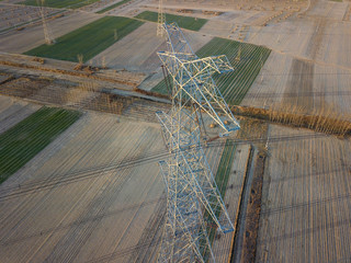 Wall Mural - The power supply facilities of contour in the evening