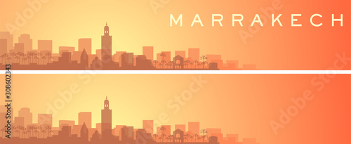 Fotomural Marrakesh Beautiful Skyline Scenery Banner