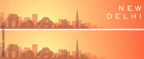 New Delhi Beautiful Skyline Scenery Banner