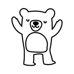 Sticker - cute bear animal wildlife cartoon line style