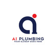 AI plumbing logo designs, Initial name logo inspirations