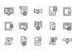 Stroke line icons set of diploma.