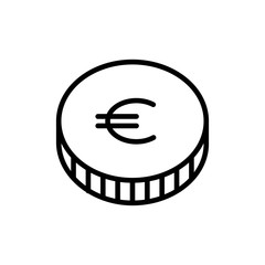 Poster - Simple coin line icon.