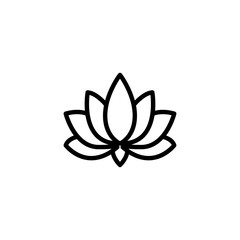 Sticker - Simple lotus line icon.