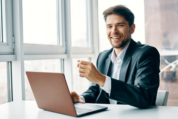 businessman working on laptop in office