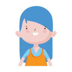 Wall Mural - cute little girl happy cartoon character portrait