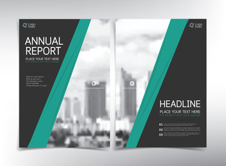 Wall Mural - modern business cover page, vector template, black and green theme