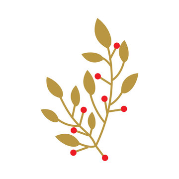 Christmas hand-drawn plants flat design