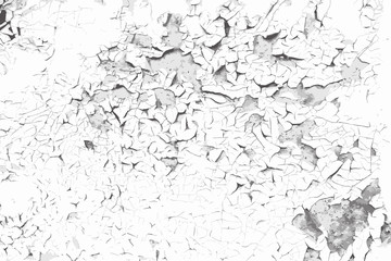 Wall Mural - Cracked old paint vector black and white texture