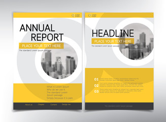 Wall Mural - modern business cover page, vector template, yellow and white theme