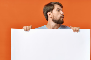 Wall Mural - young man with banner