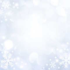 Wall Mural - abstract blur beautiful glowing gray color square background with shining falling snowflakes crystal glittering effect for christmas festival and happy new year season design as banner concept