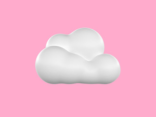 Wall Mural - 3d rendering cartoon style pink background weather season white cloud