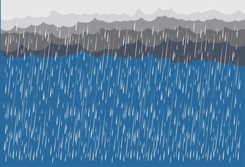 Wall Mural - cloud and rain, rainy season, vector design , illustration.