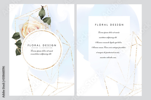 Greeting card with flowers and crystal, can be used as invitation card for we...