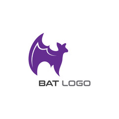 Bat open wings Logo concept elements icon template