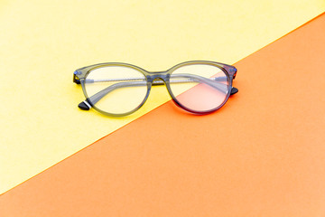 Canvas Print - Cool and creative Eyeglasses with colorful background