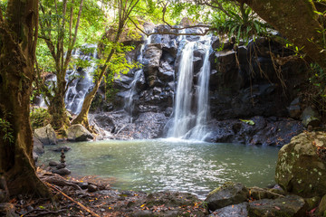 Wall Mural - scenic view of serene waterfall in bali indonesia