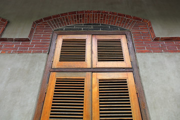 Wall Mural - Wooden window lattices on buildings