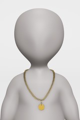 Sticker - 3D Render of Cartoon Character with Necklace