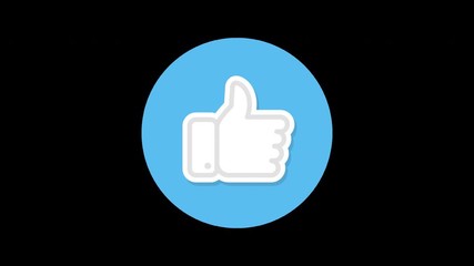 Poster - Like button. Loop animation in alpha channel. 4K resolution. 