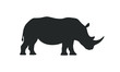 Rhino graphic icon. Rhinoceros sign Isolated on white background. Wildlife symbol. Vector illustration