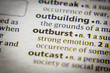 Word or phrase Outburst in a dictionary.