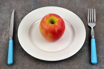 Apple in a plate