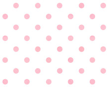 Watercolor Seamless Pattern With Pink Dots. Small Circles With Texture Isolated On White. Hand Painted Illustration For Surface Design, Wallpapers