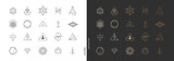 Fototapeta  - Set of abstract sacred geometry symbol vector elements template, clean minimal geometric logo collection
