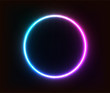  Neon circle geometric shape for ads and banner.