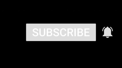 Poster - Subscribe Button and Bell Notification. Animation in alpha channel. 4K resolution. 