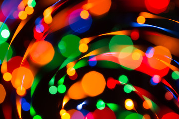 Abstract picture of bright colored dynamic lights