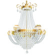 Illustration of a  chandelier with crystal pendants on a white background