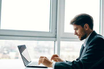 businessman working on laptop in office