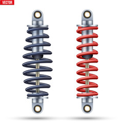 shock absorber of car suspension. machine part closeup equipment. vector illustration isolated on wh