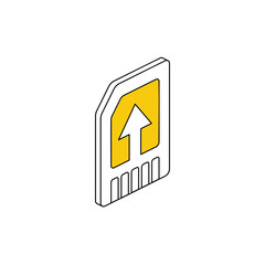 Fototapete - Flash drive. Vector line, 3d stroke isometric, color web icon, new flat style. Creative illustration design, abstract idea for infographics.