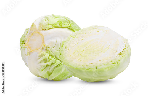 cabbage isolated on white background. Tableau sur Toile