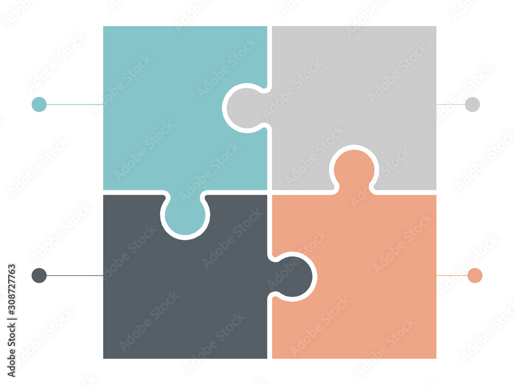 jigsaw puzzle or autism puzzle piece symbol flat vector icon for apps and websites - obrazy, fototapety, plakaty 