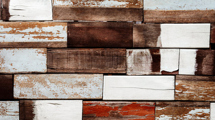 Canvas Print - Decorative old wooden wall background texture.