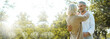© Rapeepat - Senior Caucasian couple hugging in park. Family with a happy smile feels relaxed with nature in the morning. Or in the evening. Enter  elderly society And retire from work. Concept health insurance