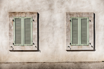 Two Shuttered Windows In Coustelet