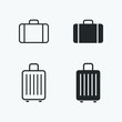 baggage icons set. vector illustration of suitcase for web