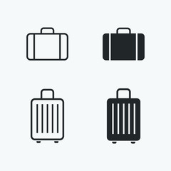 Poster - baggage icons set. vector illustration of suitcase for web