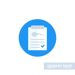 Sticker - sperm test results icon, vector