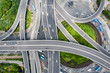 Aerial view of a massive highway intersection