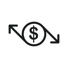 Aufkleber - Cost reduction icon template color editable. Dollar Down symbol vector sign isolated on white background. Simple logo vector illustration for graphic and web design.