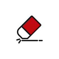 Aufkleber - Eraser icon template color editable. Eraser symbol vector sign isolated on white background. Simple logo vector illustration for graphic and web design.