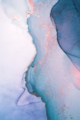  Alcohol ink sea texture. Contemporary art. Abstract art background. Multicolored bright texture. Fragment of artwork. Modern art. Inspired by the sky, as well as steam and smoke. Trendy wallpaper.