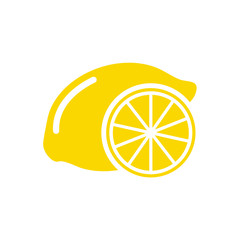 Aufkleber - Fresh lemon fruits icon template color editable. lemon fruits symbol vector sign isolated on white background. Simple logo vector illustration for graphic and web design.
